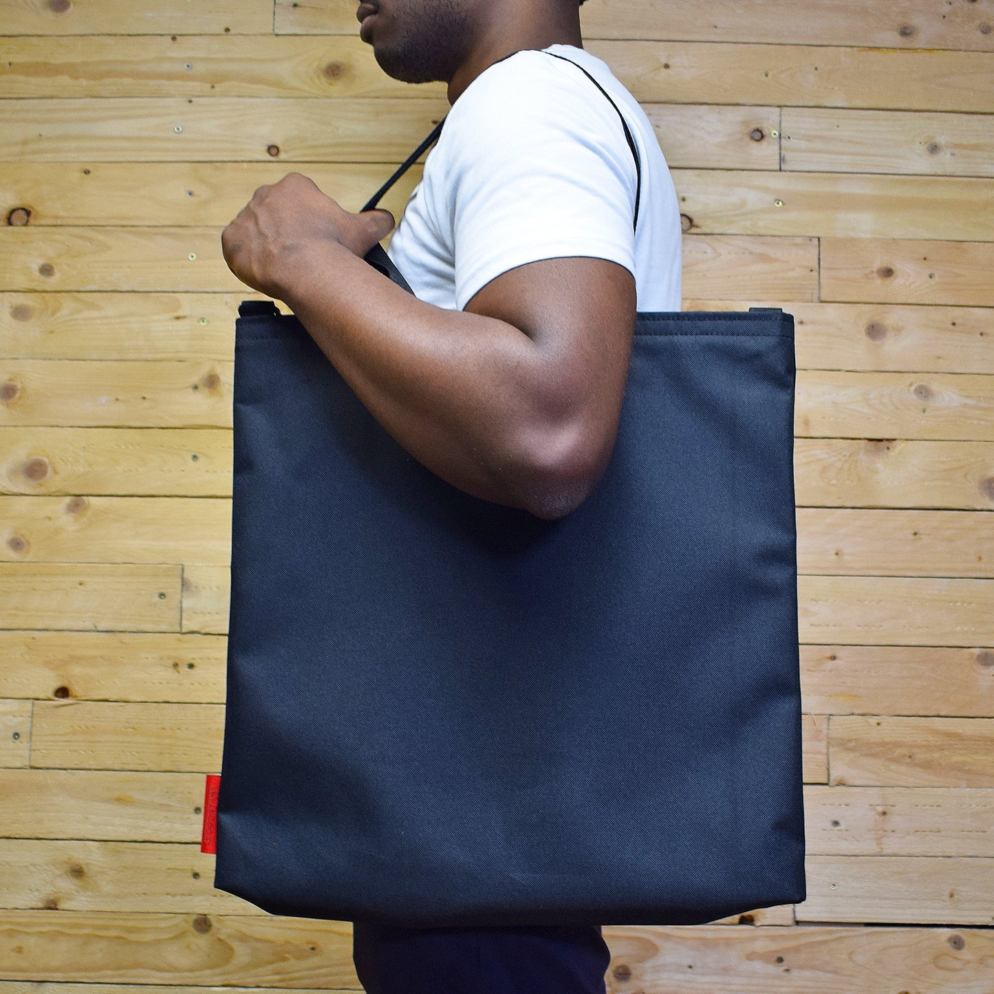Oversized RECORD Tote Bag | BLACK