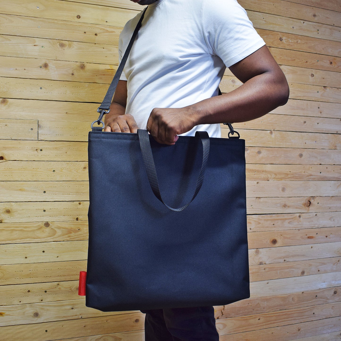Oversized RECORD Tote Bag | BLACK