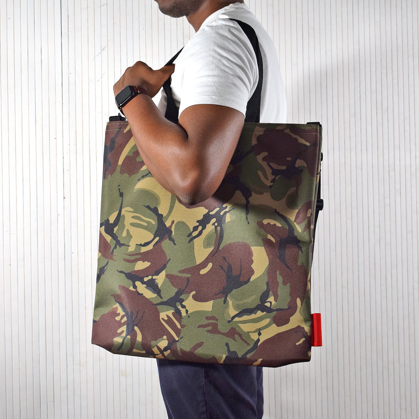 Oversized RECORD Tote Bag | CAMO GREEN