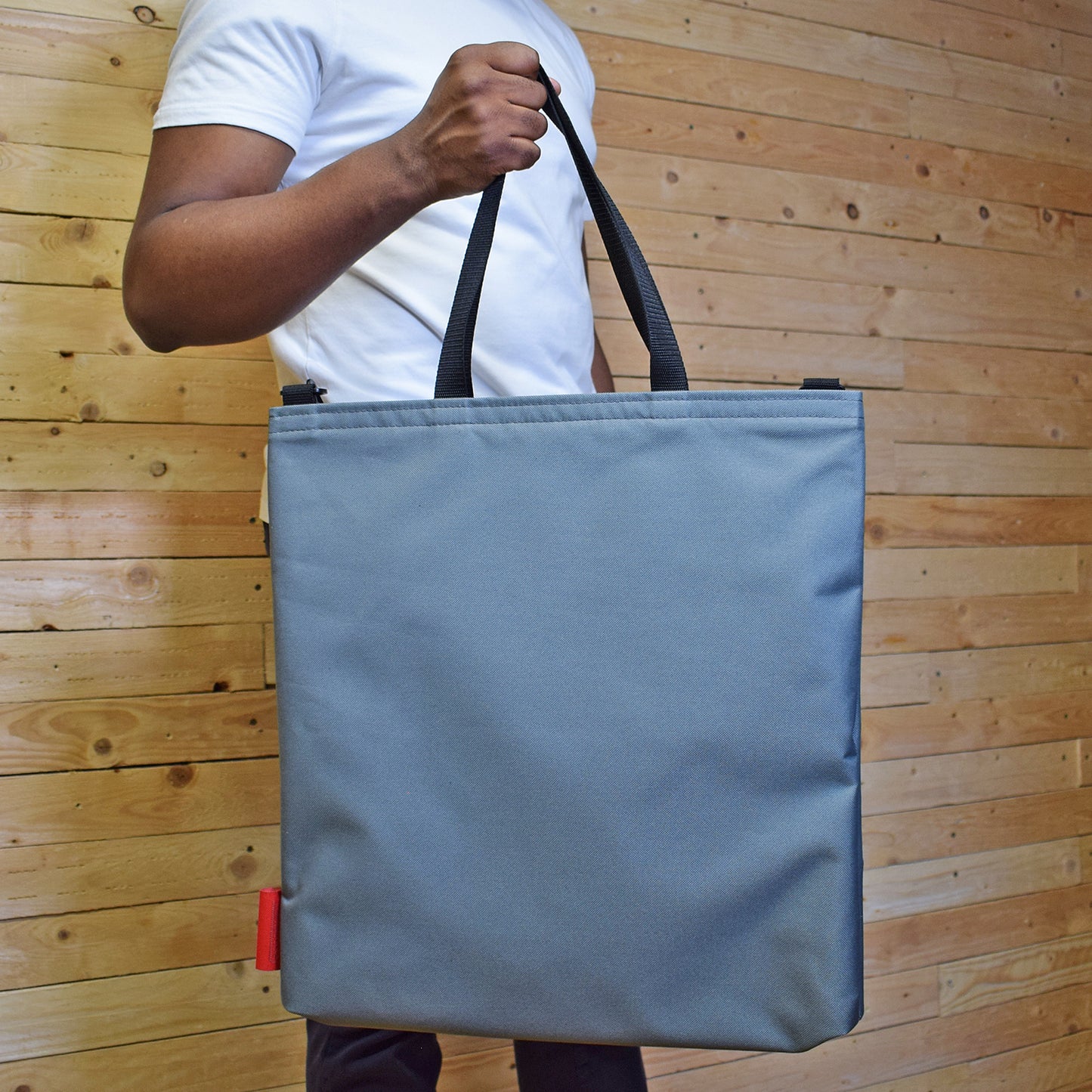 Oversized RECORD Tote Bag | GREY