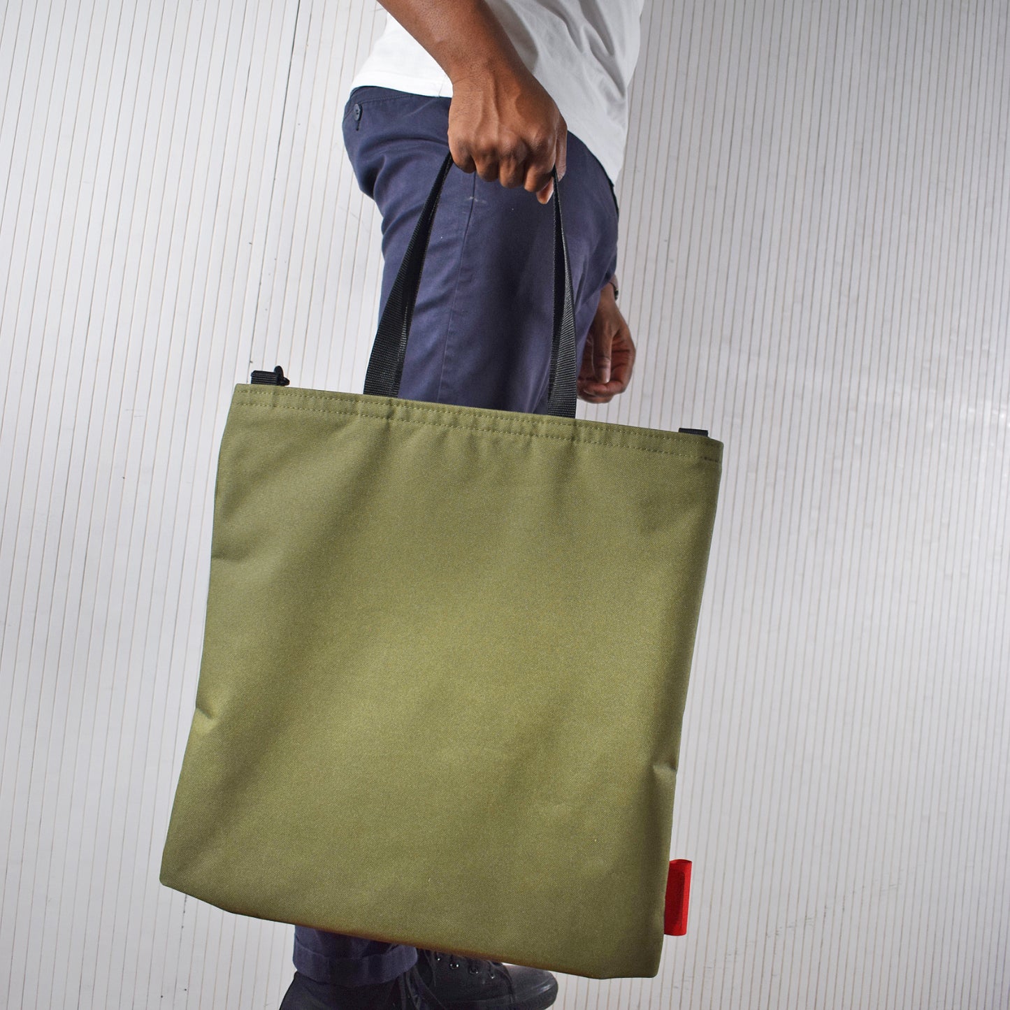 Oversized RECORD Tote Bag | OLIVE GREEN