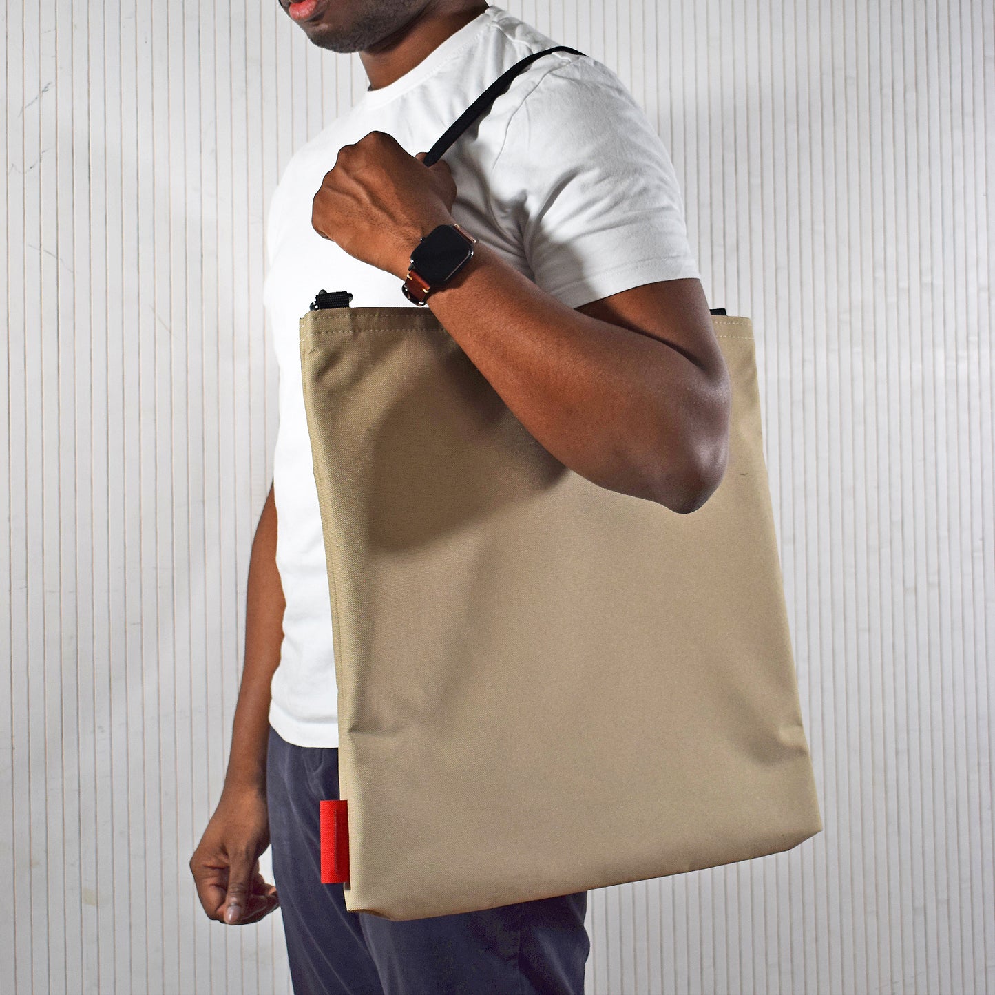 Oversized RECORD Tote Bag | SAND