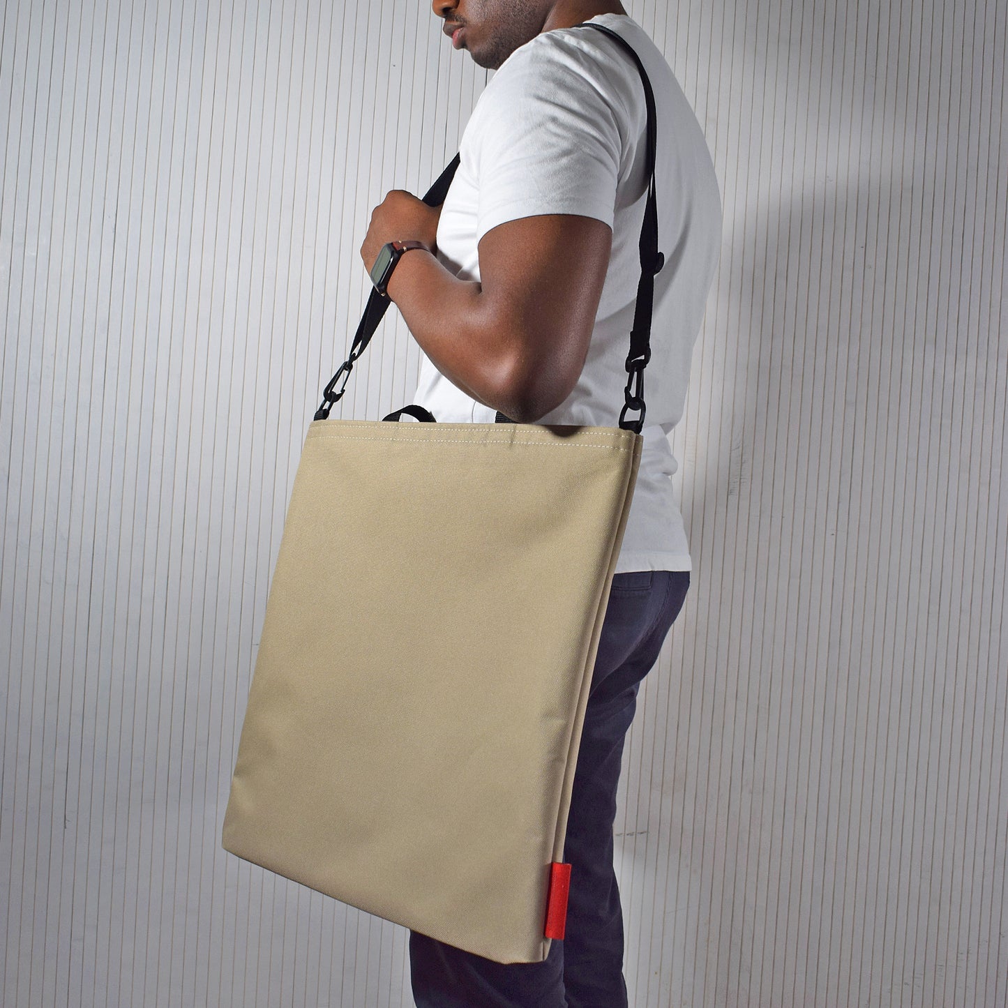 Oversized RECORD Tote Bag | SAND