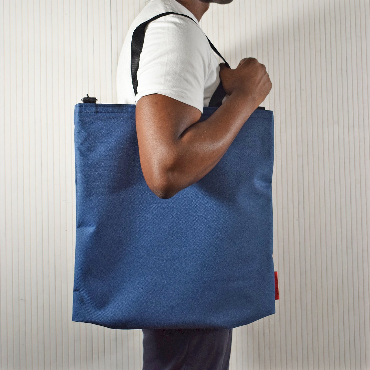 Oversized RECORD Tote Bag | NAVY BLUE