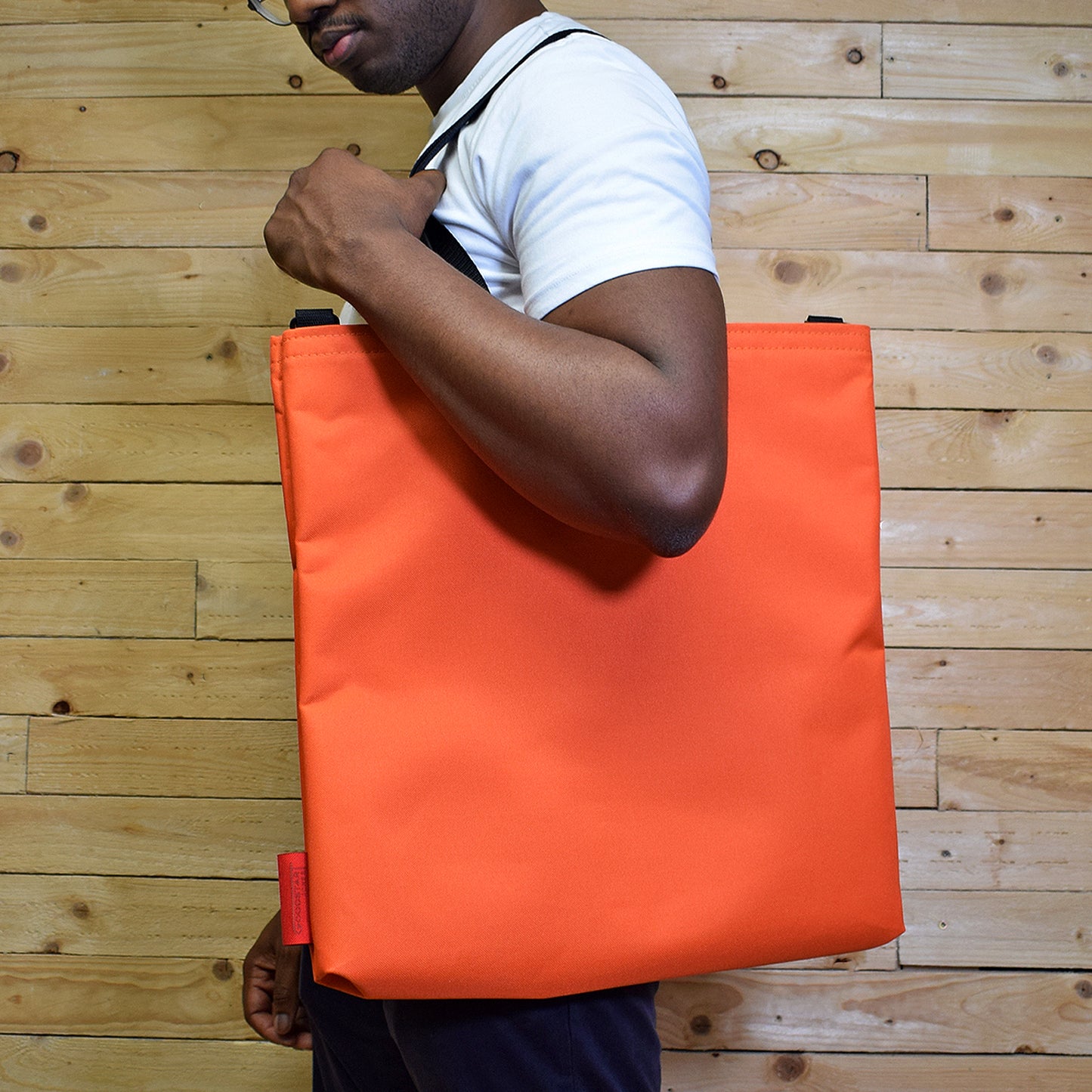 Oversized RECORD Tote Bag | ORANGE
