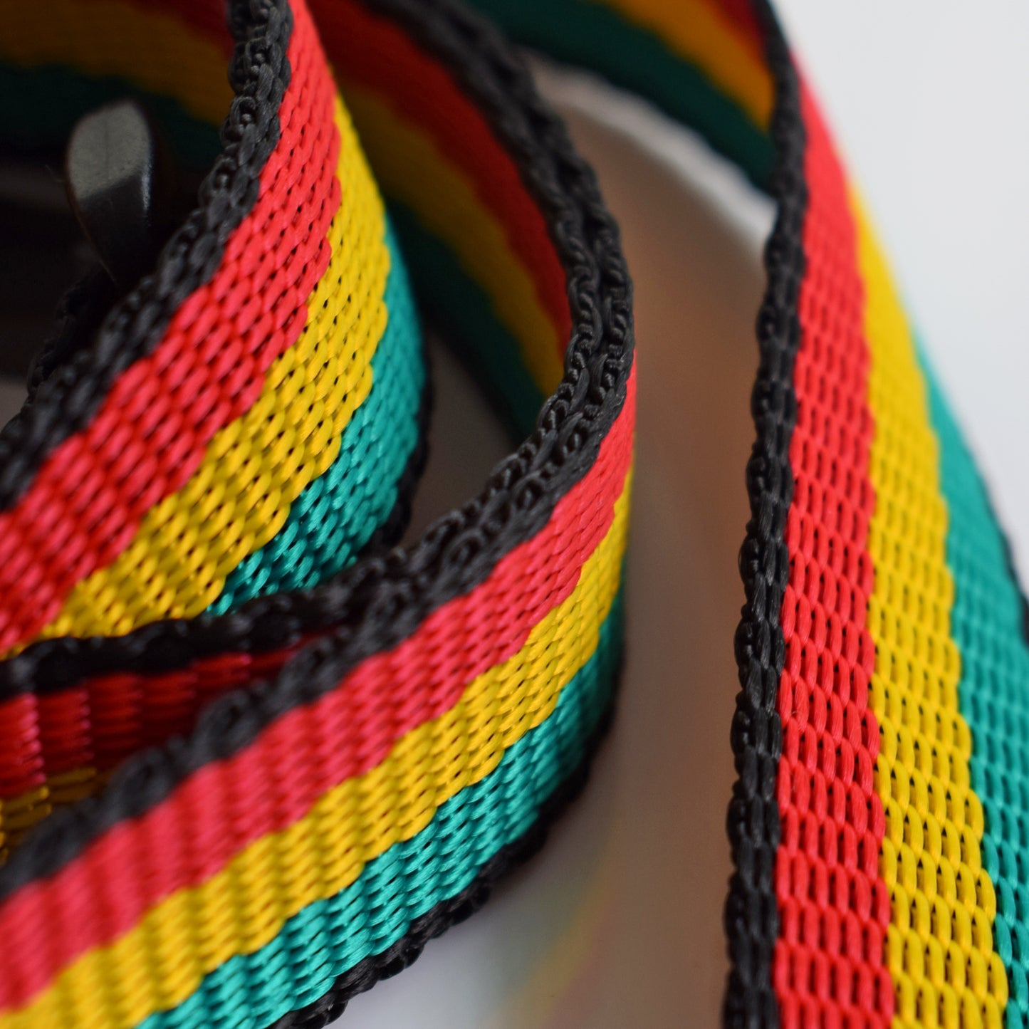 close up of colourful shoulder strap