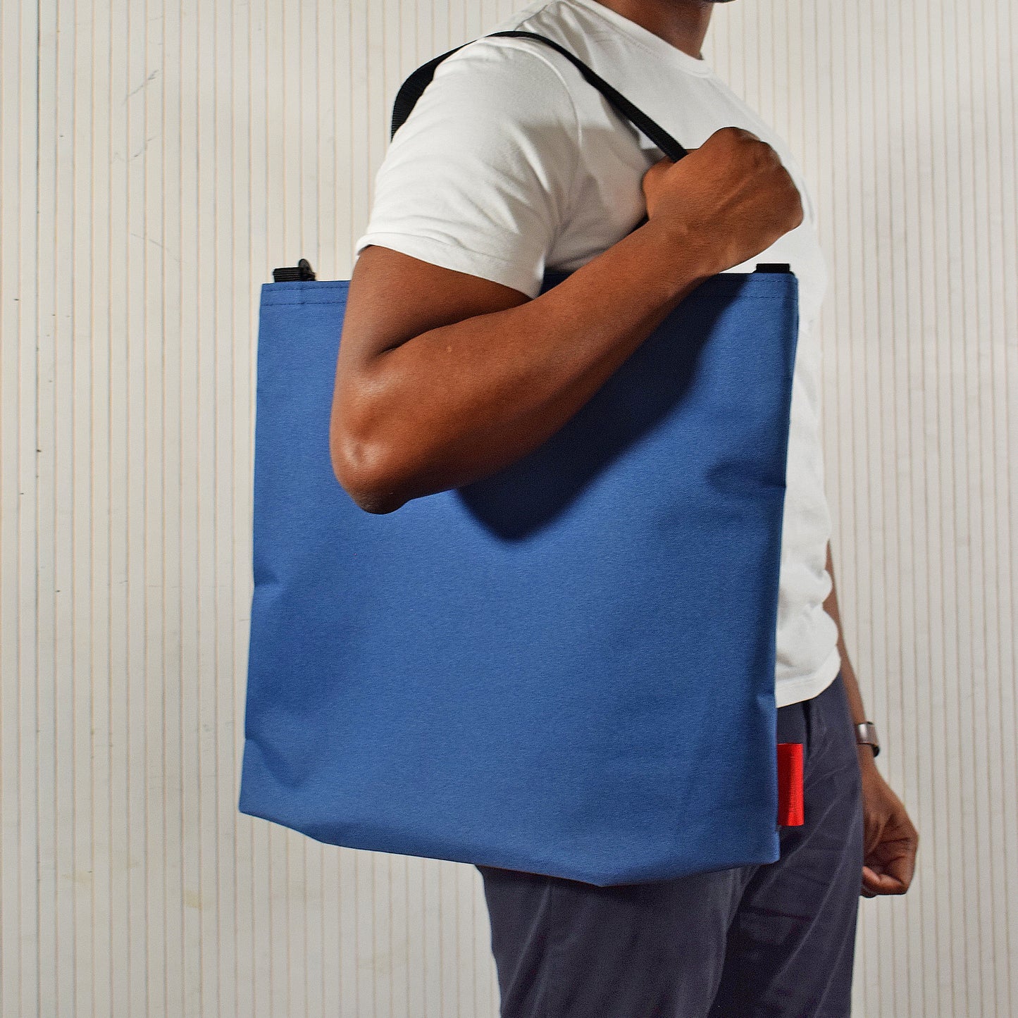 Oversized RECORD Tote Bag | NAVY BLUE