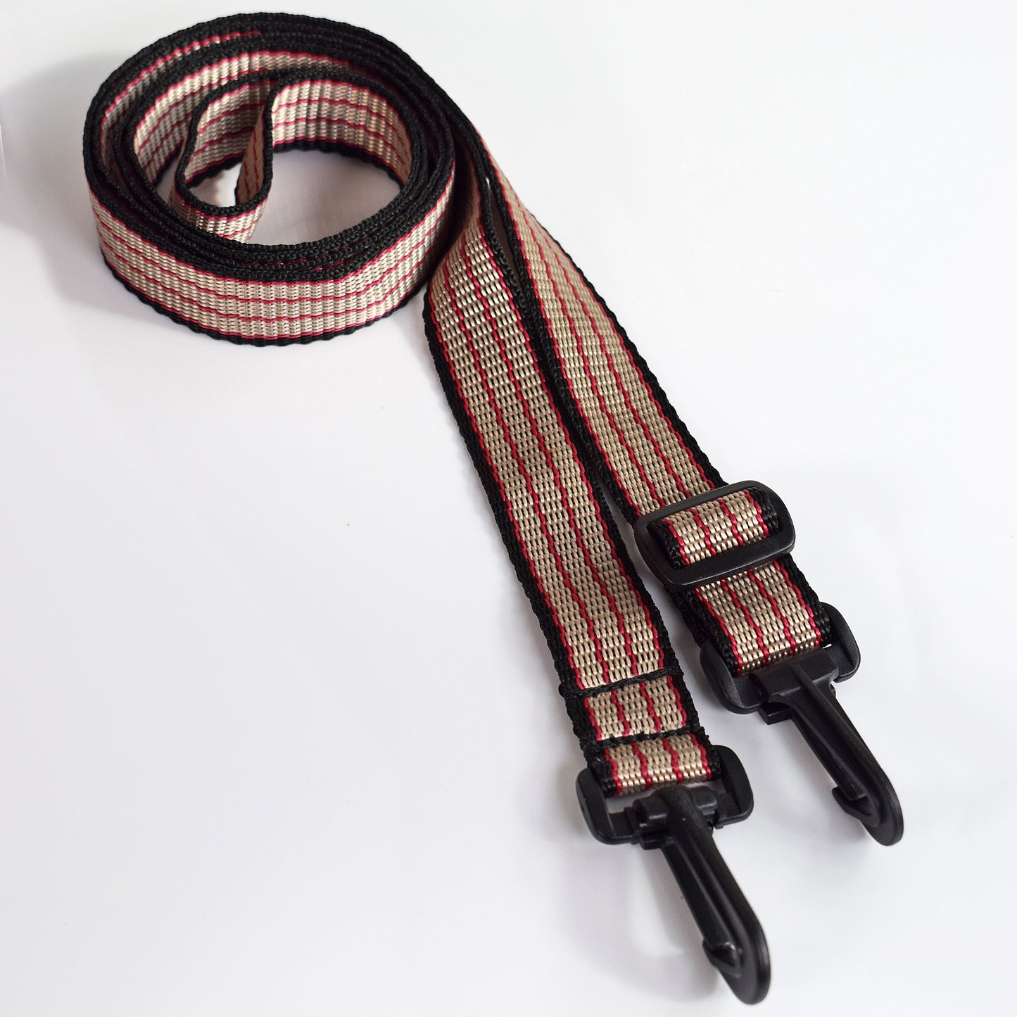 Adjustable Shoulder Strap 25mm | RED & SAND PINSTRIPE