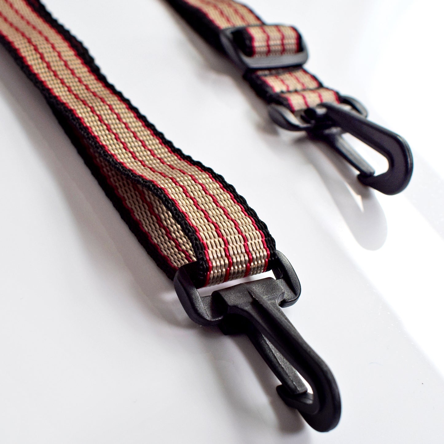 Adjustable Shoulder Strap 25mm | RED & SAND PINSTRIPE