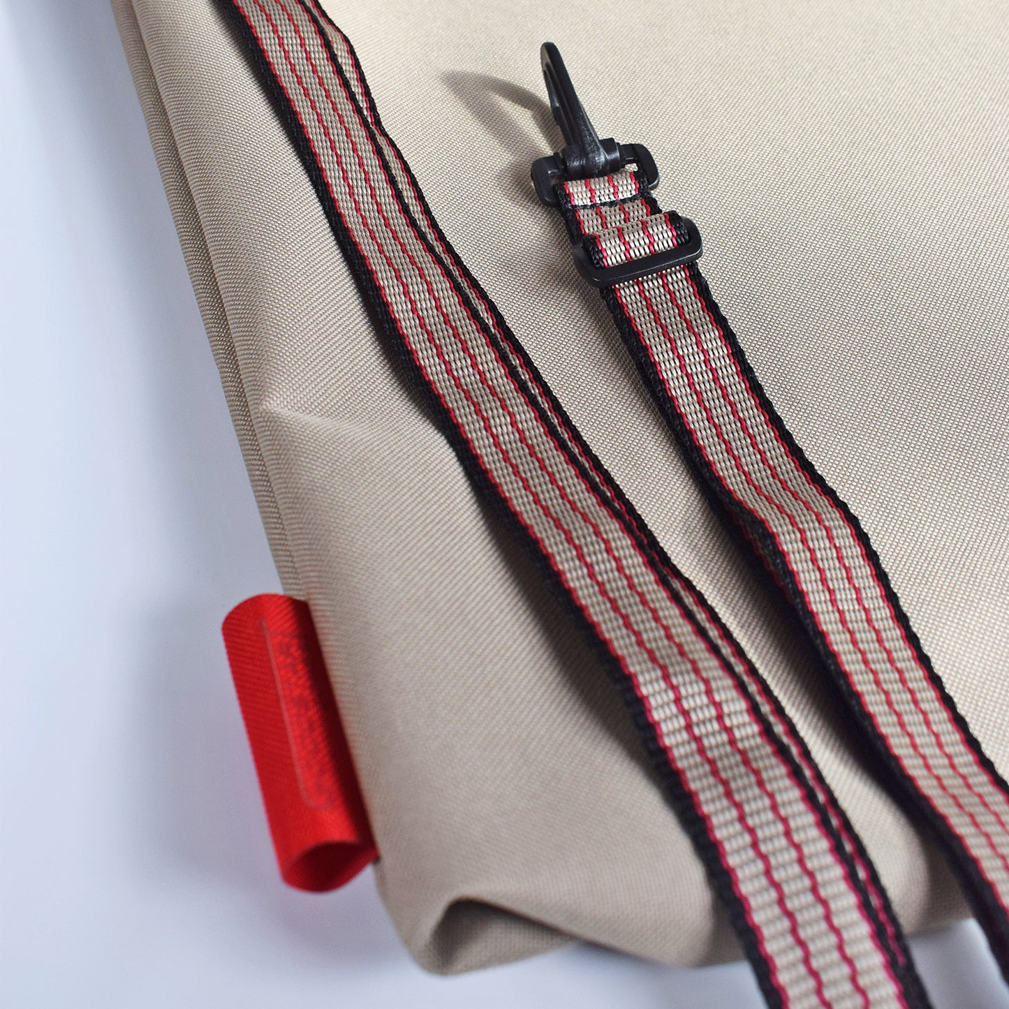 Adjustable Shoulder Strap 25mm | RED & SAND PINSTRIPE