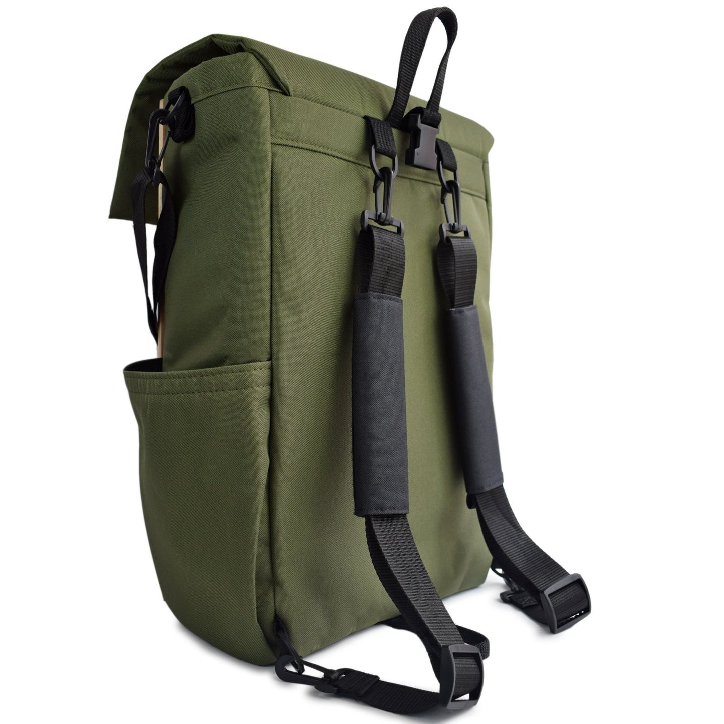 Back view of woodsack backpack shoulder straps