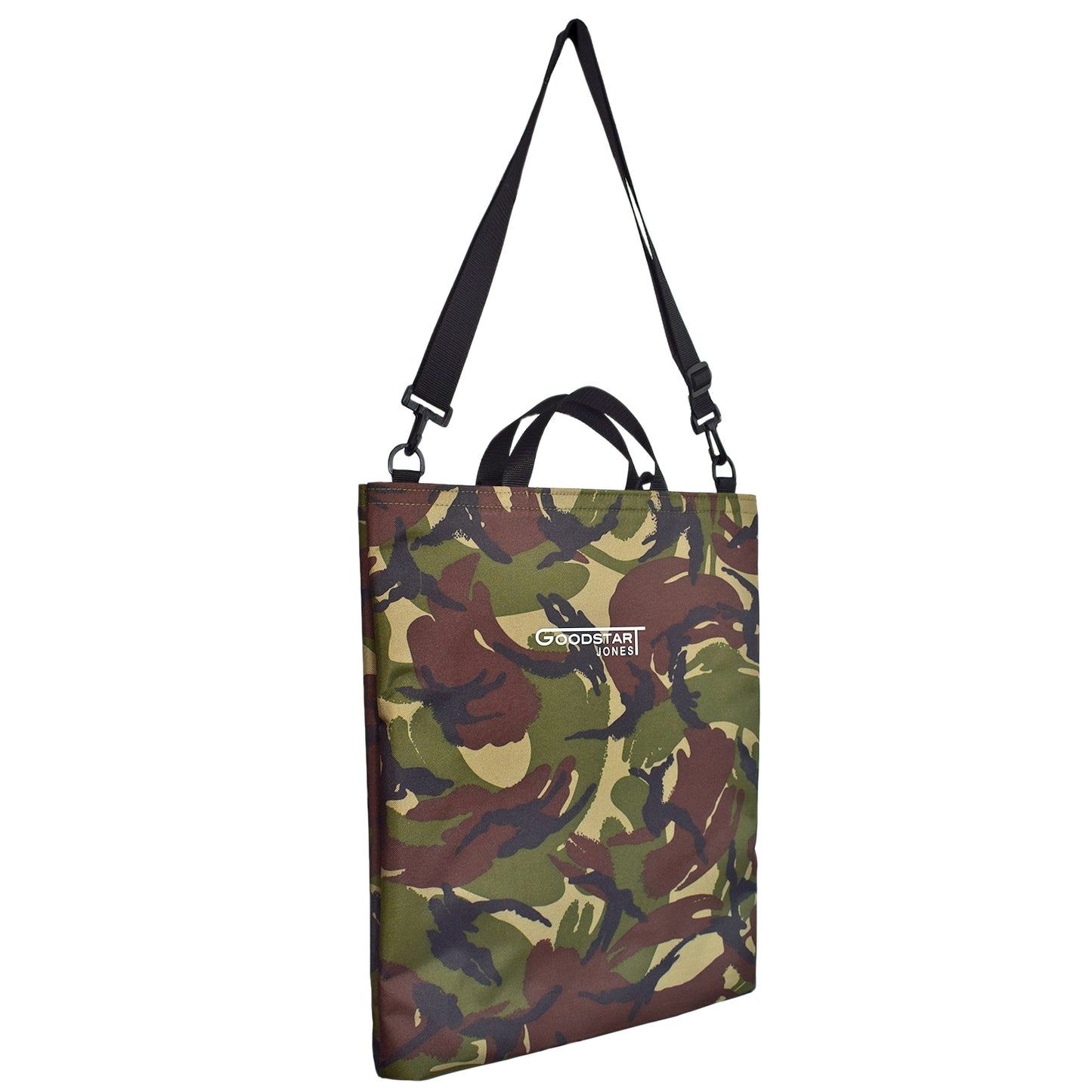 Hanging tote bag with black shoulder strap