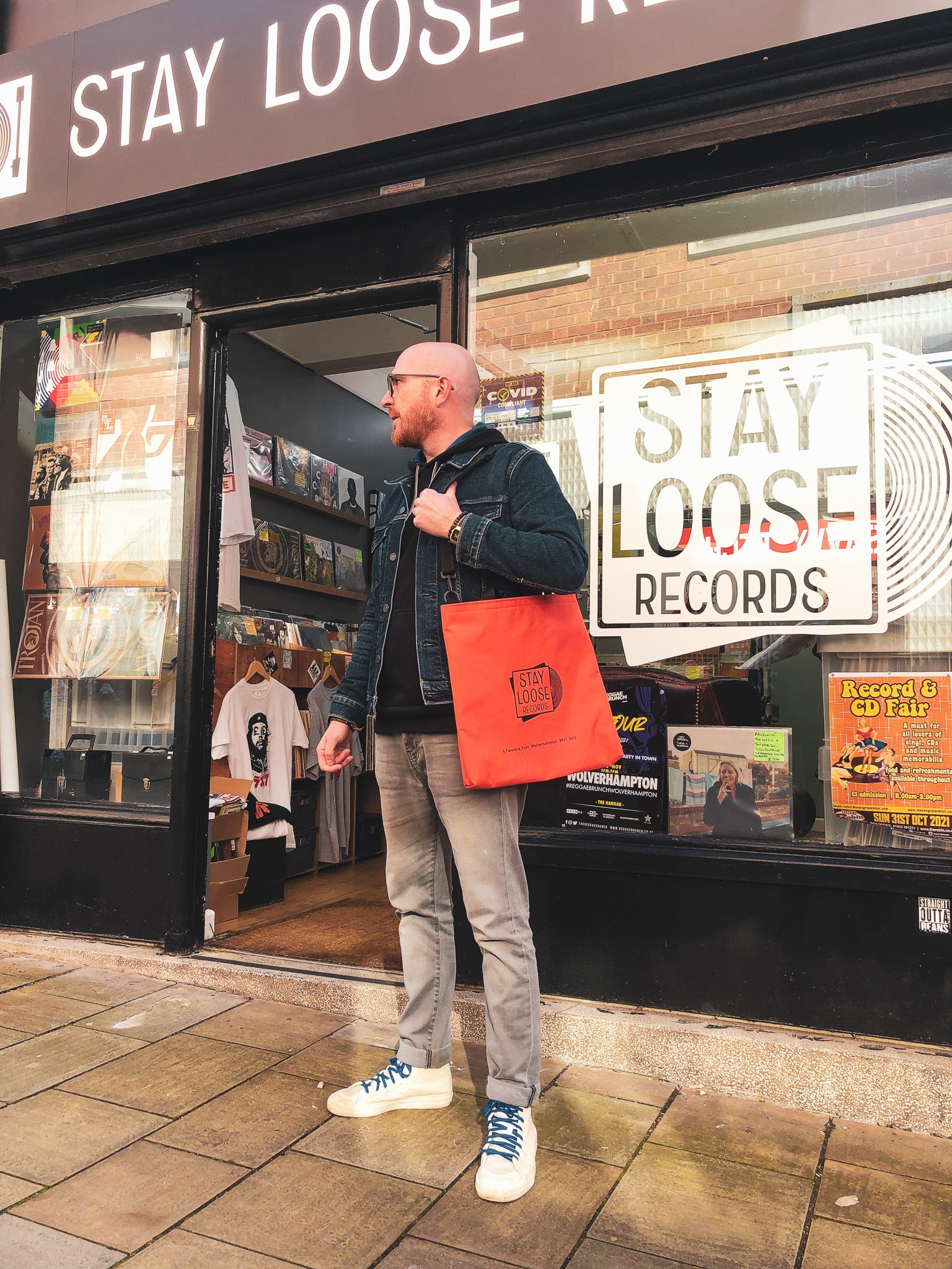 Goodstart Jones custom record tote bag made for record store 