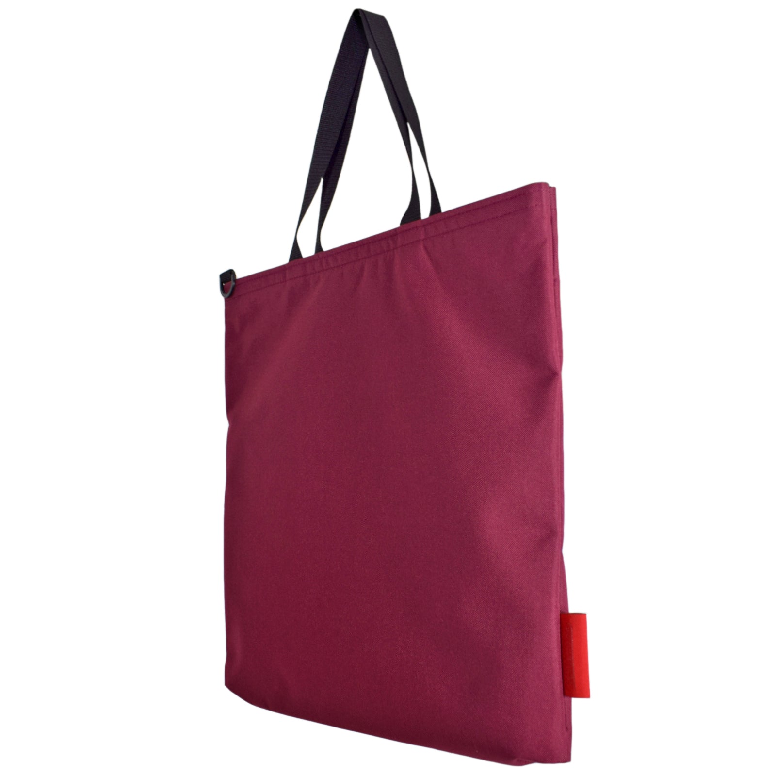 Burgundy tote bag with detachable shoulder strap 